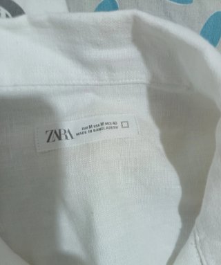 Camisa Zara Blanca Lino