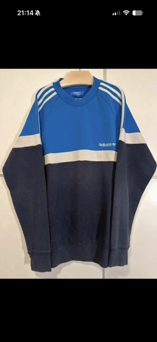 Sudadera Adidas Originals Azul y Blanca