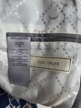Chaqueta Zadig & Voltaire cuadros gris