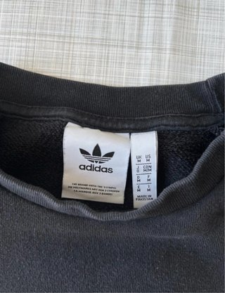 Sudadera Adidas Negra Crewneck Logo Trefoil