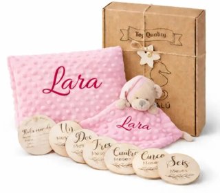 Mantita personalizada y peluche oso