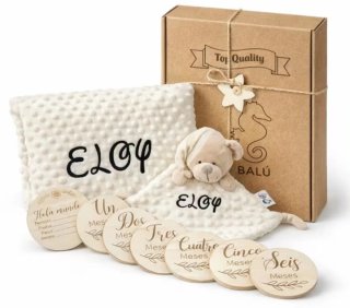 Mantita personalizada y peluche oso