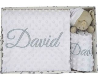 Mantita personalizada y peluche oso