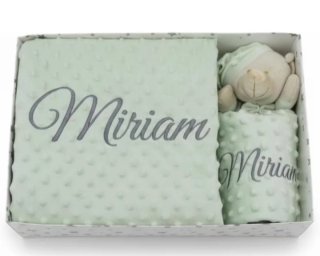 Mantita personalizada y peluche oso