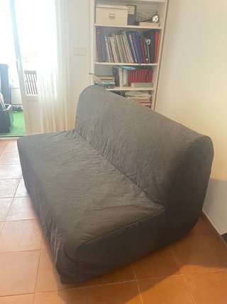 Sofá cama IKEA LYCKSELE plegable gris con funda