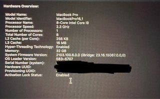 MacBook Pro 16 2019 Intel i9 | 32GB RAM 1TB SSD