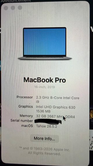 MacBook Pro 16 2019 Intel i9 | 32GB RAM 1TB SSD