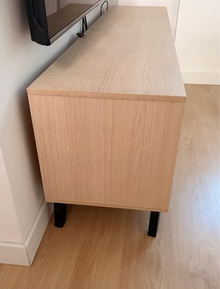 Mueble TV 180cm Madera y Blanco