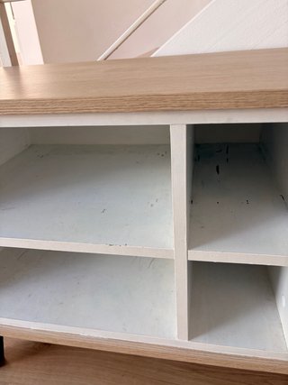 Mueble TV 180cm Madera y Blanco