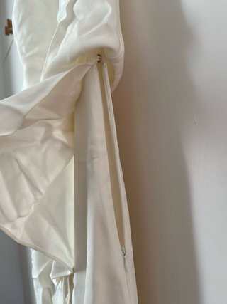 Vestido Massimo Dutti Halter Midi Blanco Talla S