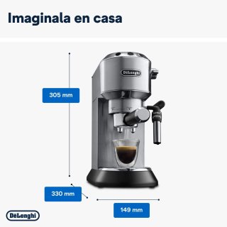 De'Longhi Dedica - Cafetera de Bomba de Acero Inox