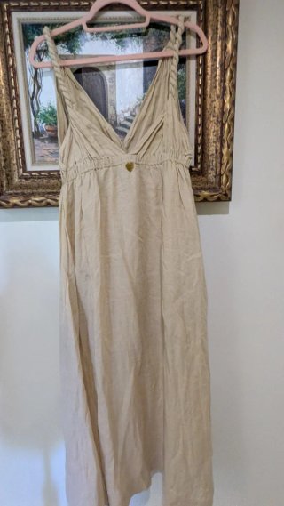 Vestido Twinset tirantes beige