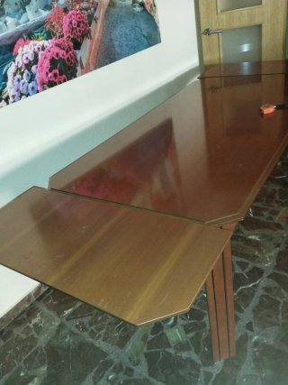 Mesa comedor y 6 sillas de madera 160x85