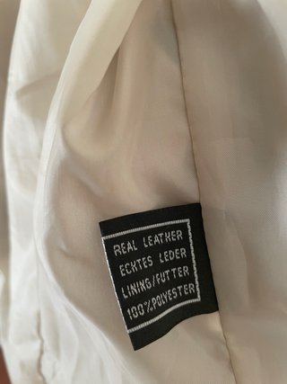 Chaqueta Piel Genuina Vintage Beige ver medidas