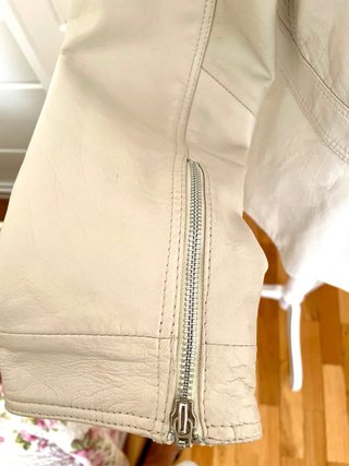 Chaqueta Piel Genuina Vintage Beige ver medidas