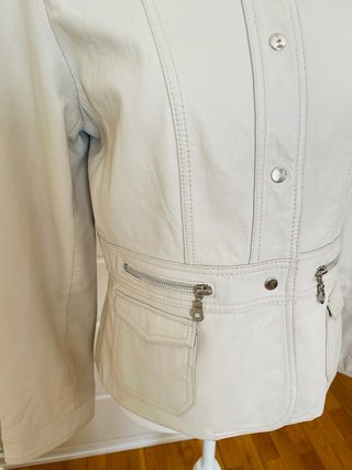 Chaqueta Piel Genuina Vintage Beige ver medidas