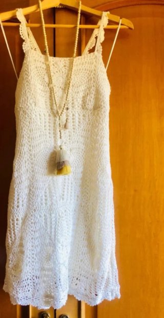 Vestido crochet blanco Zara