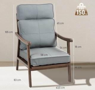 Sillón de salón tapizado madera
