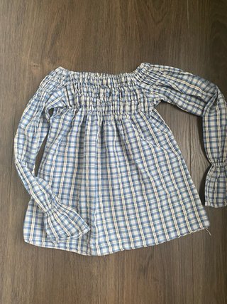 Camisa cuadros fruncida S