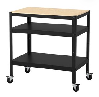 Carrito auxiliar negro madera pino