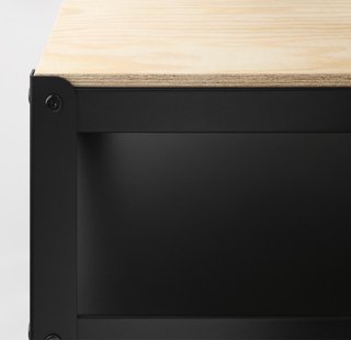 Carrito auxiliar negro madera pino