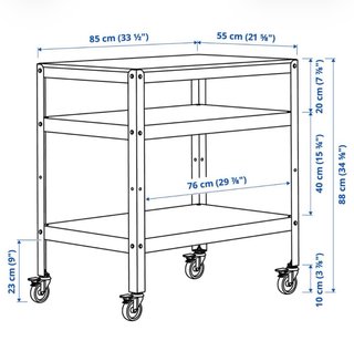 Carrito auxiliar negro madera pino