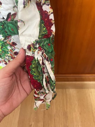 Blusa Túnica Desigual Estampado Pájaros Talla M