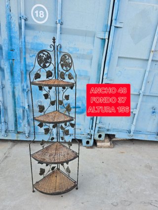 Estantería Hierro Forjado y Mimbre ☎️683469031☎️