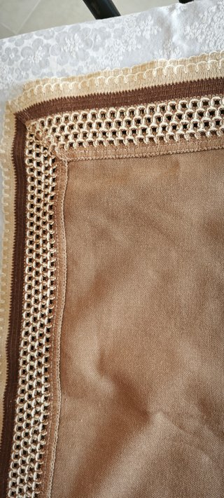 Tovaglia beige/marrone 1,25x1,60m