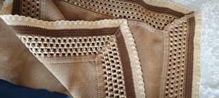Tovaglia beige/marrone 1,25x1,60m
