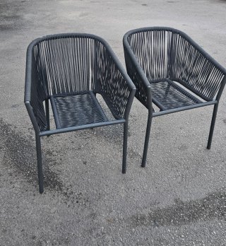2 Sillas de Jardín Grises