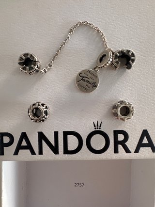 Pandora Charms y Cadena de Seguridad Plata