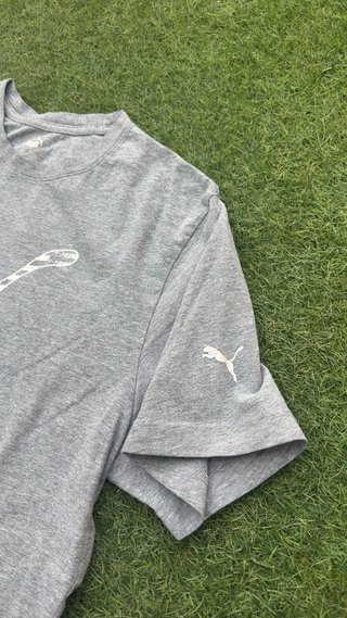 Camiseta Puma Logo Rayas Gris Talla XL
