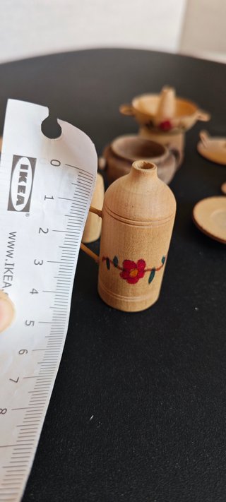 Set stoviglie miniatura legno artigianato presepe