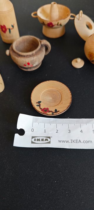 Set stoviglie miniatura legno artigianato presepe