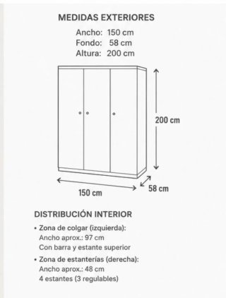 Armario de madera buena calidad
