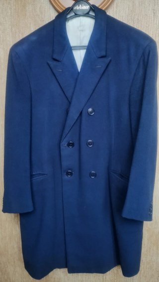 Cappotto uomo lana cashmere blu vintage