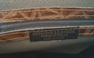 Borsa vera pelle lavorata marrone