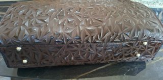 Borsa vera pelle lavorata marrone