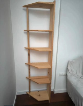 Estantería de madera para esquinas