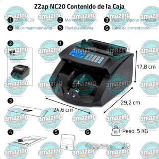 ZZap NC20 Contador Billetes 1000Min Lotes