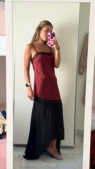 Vestido largo con encaje