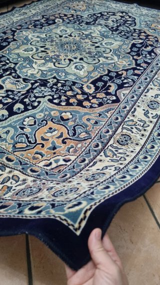 Tappeto stile orientale beige e blu