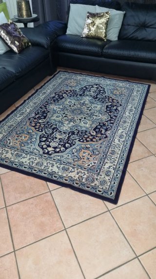 Tappeto stile orientale beige e blu