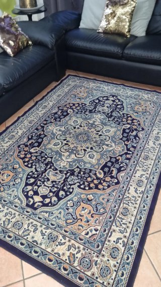 Tappeto stile orientale beige e blu