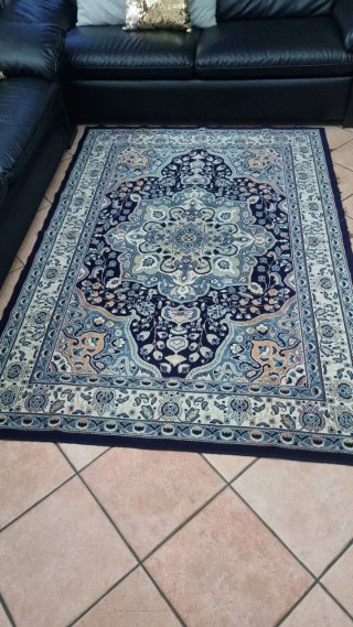 Tappeto stile orientale beige e blu