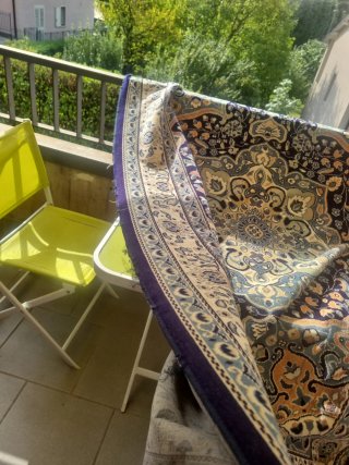 Tappeto stile orientale beige e blu