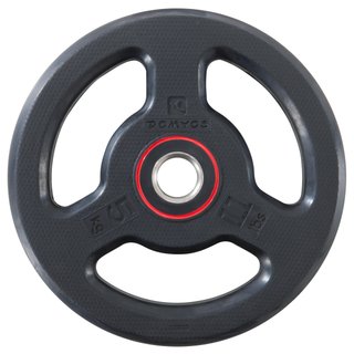 Disco musculación 5 kg de caucho de 28 mm Domyos