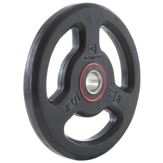 Disco musculación 5 kg de caucho de 28 mm Domyos
