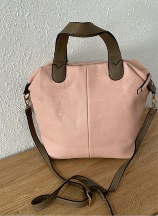 Bolso piel efecto grano Emilio Farani rosa